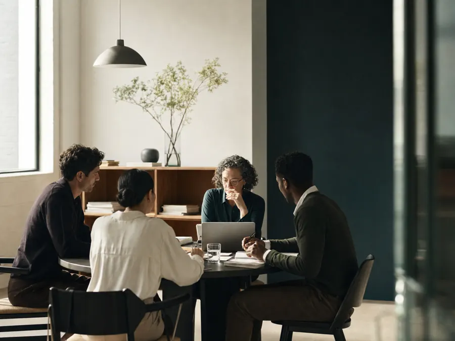 A professional team in discussion