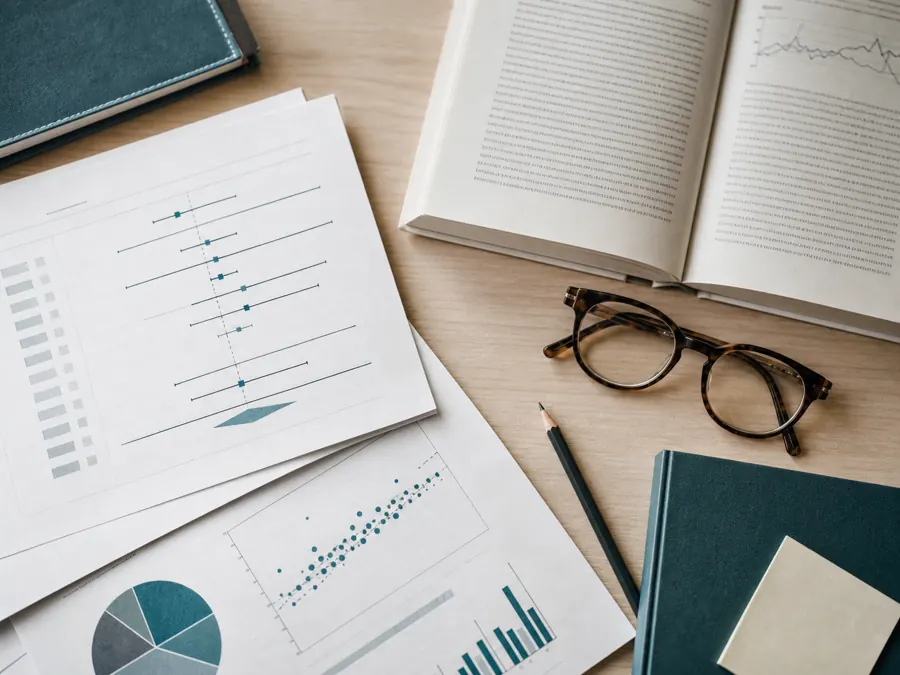 Research papers and meta-analysis charts